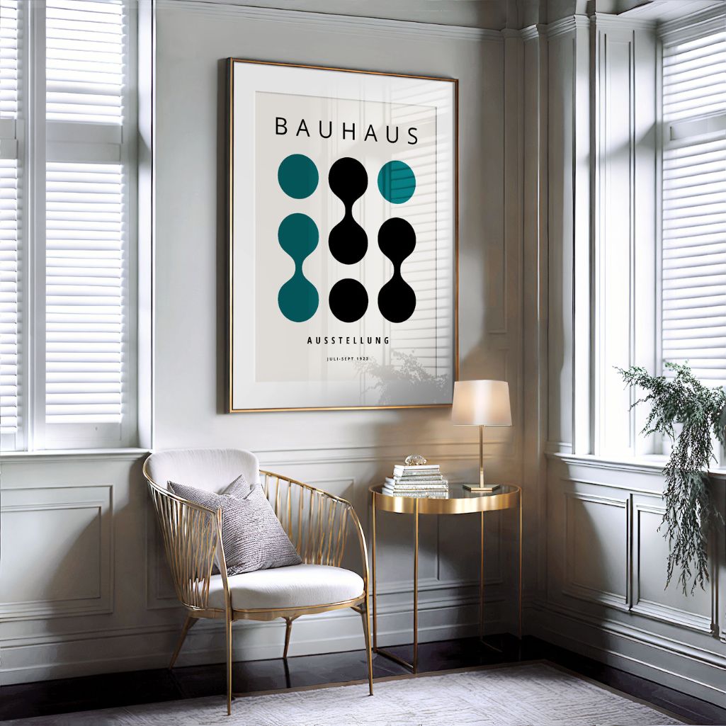 Bauhaus Turkusowy Kontrast Poster