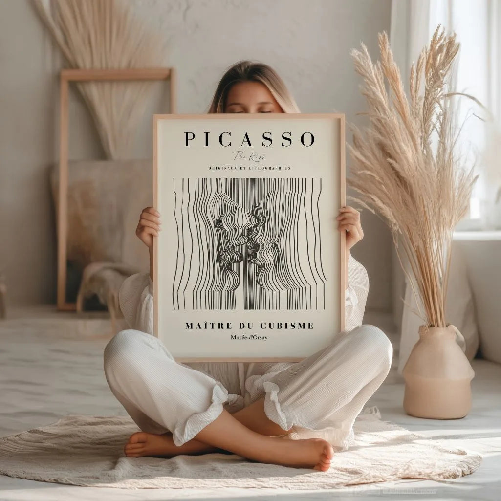 Plakat inspirowany twórczością Pablo Picasso – Liniowy pocałunek