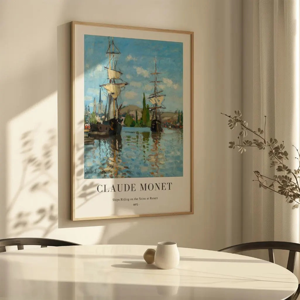 Claude Monet – Statki na Sekwanie w Rouen Plakat