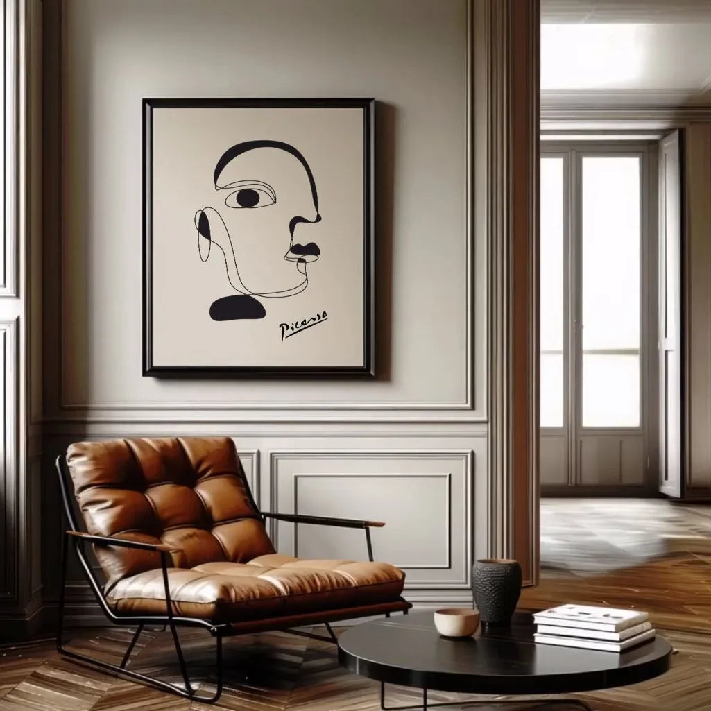 Plakat inspirowany twórczością Pablo Picasso – Linia myśli