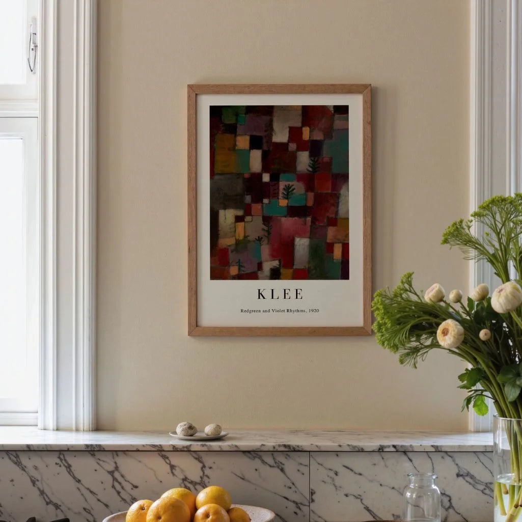 Paul Klee Plakat – Rytmy czerwono-zielone i fioletowe, 1920