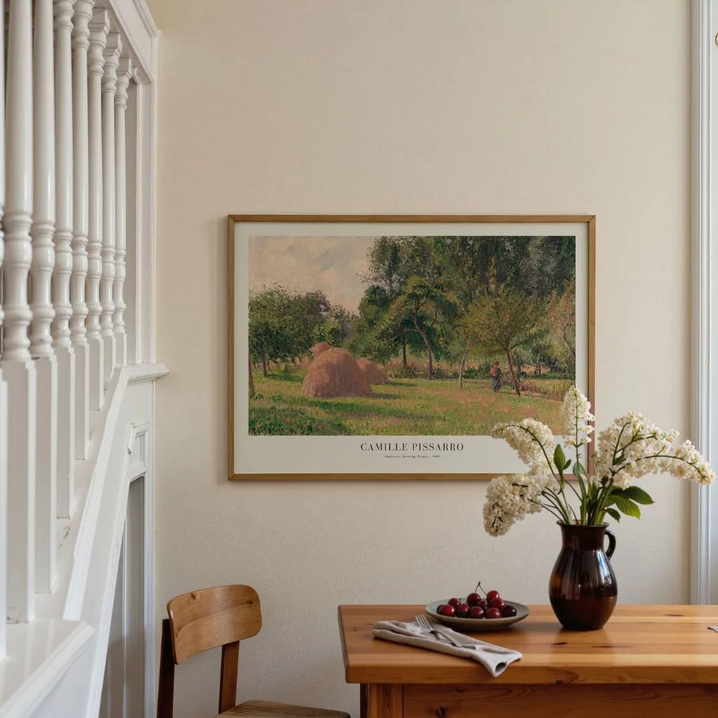 Pissarro Haystack Morning Eragny Poster