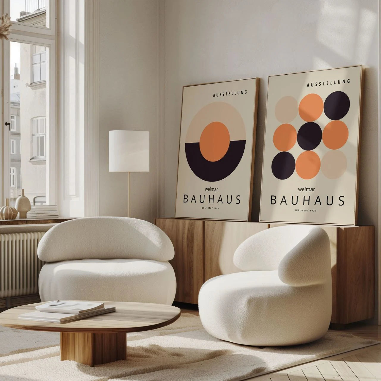 Zestaw plakatów Bauhaus Weimar Pomarańczowo-Czarny 