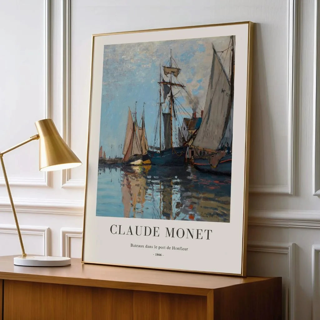 Claude Monet – Łodzie w porcie w Honfleur Plakat