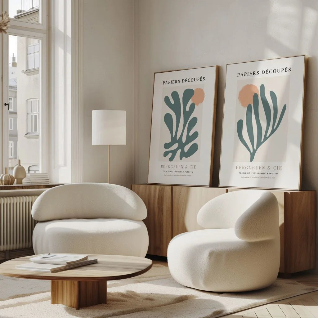 Henri Matisse Green Organic Shapes Poster Set of 2