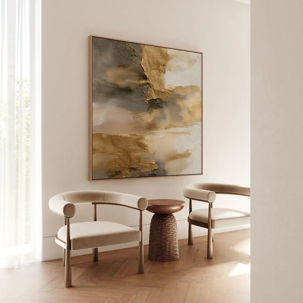 Obraz na płótnie w ramie – Złote refleksy