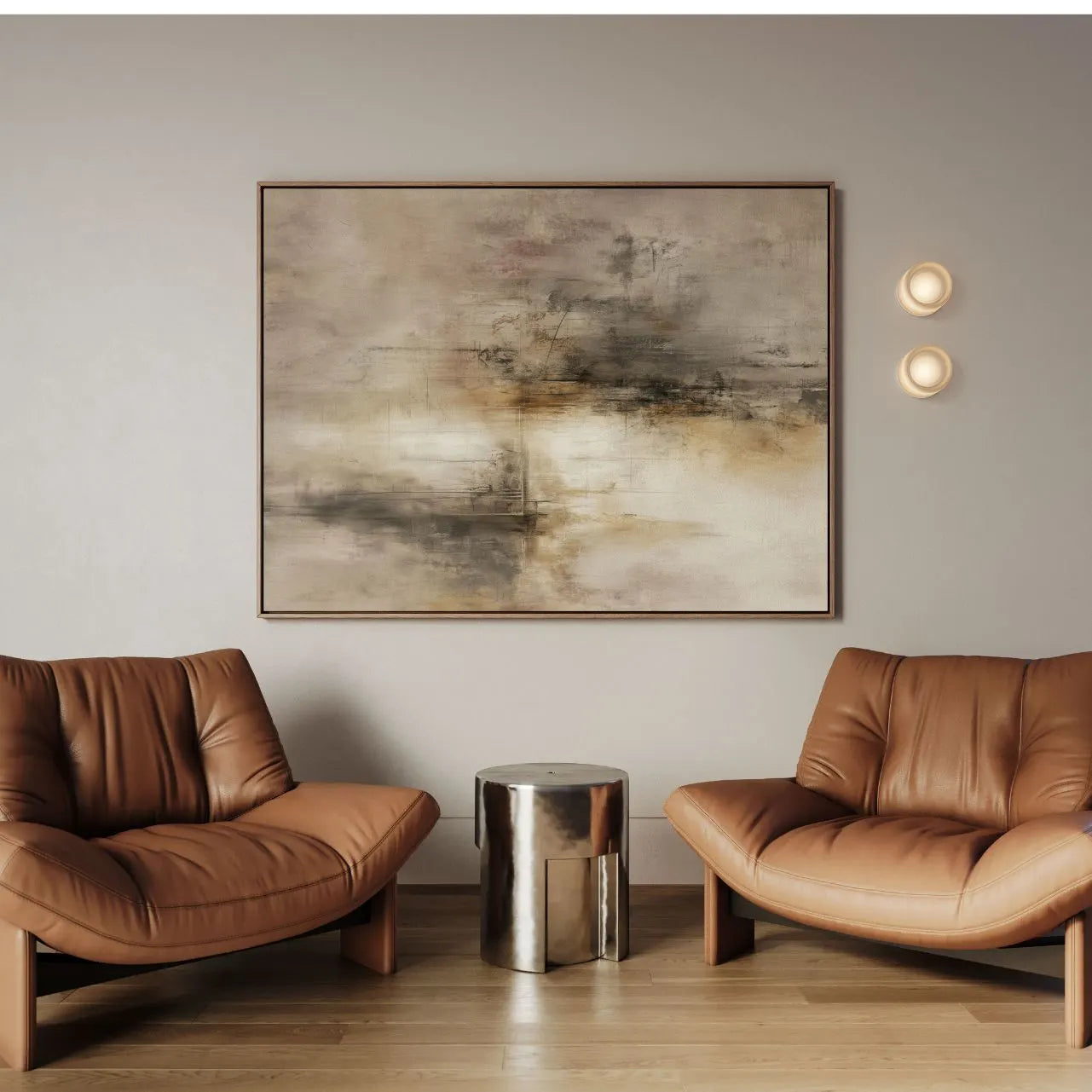 Obraz na płótnie w ramie Beż Materia