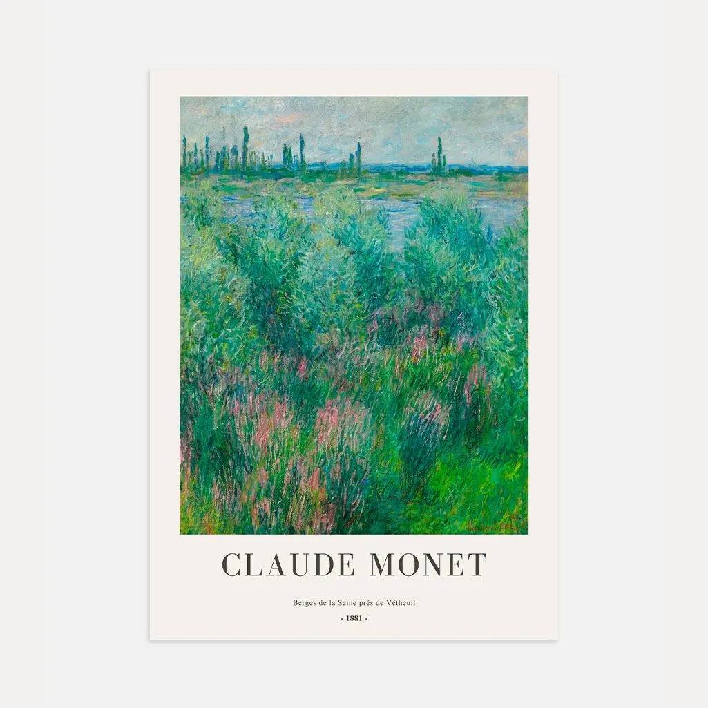Claude Monet – Brzegi Sekwany w pobliżu Vétheuil (1881) Plakat