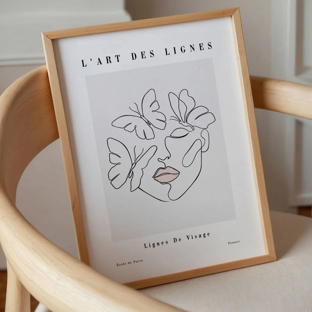 Plakat – Twarz z motylami