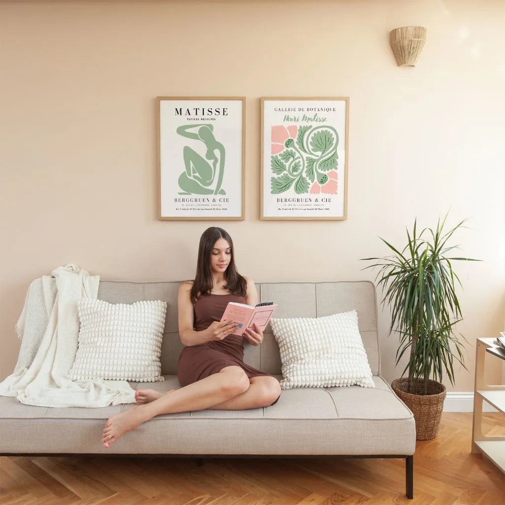 Zestaw 2 Plakatów Matisse – Zielona Botanika Abstrakcyjna 