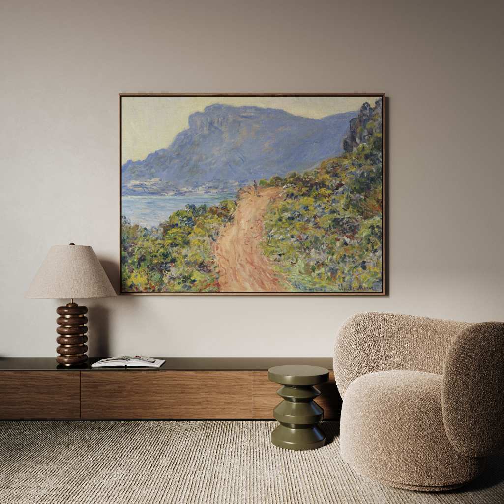 Obraz na płótnie w ramie - La Corniche niedaleko Monako