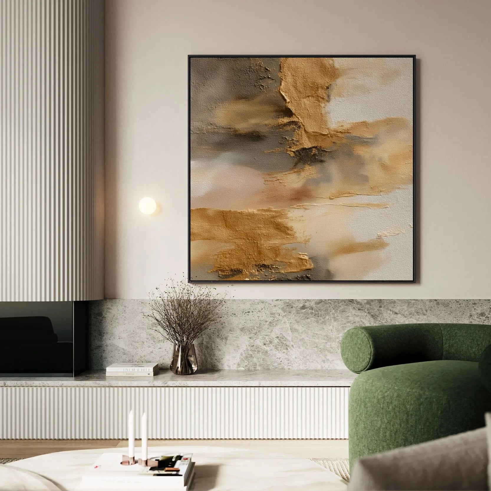 Obraz na płótnie w ramie – Złote refleksy