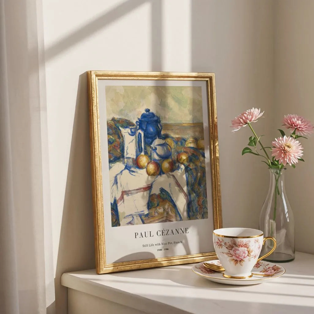 Paul Cézanne – Martwa natura z niebieskim dzbankiem Plakat