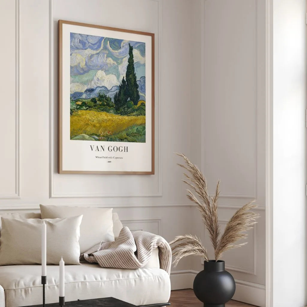 Plakat Vincent van Gogh – Pole pszenicy z cyprysami
