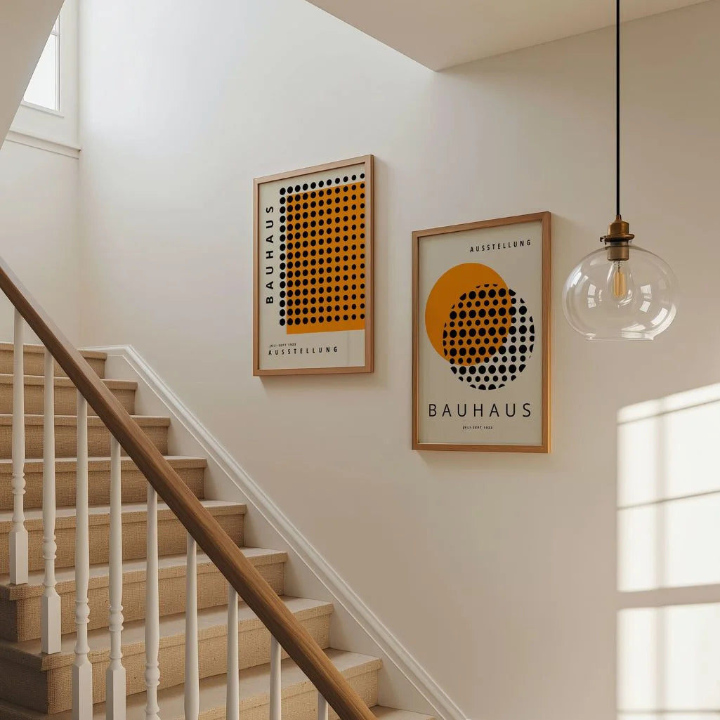 Bauhaus Czerń Pomarańcz – Zestaw 2 plakatów