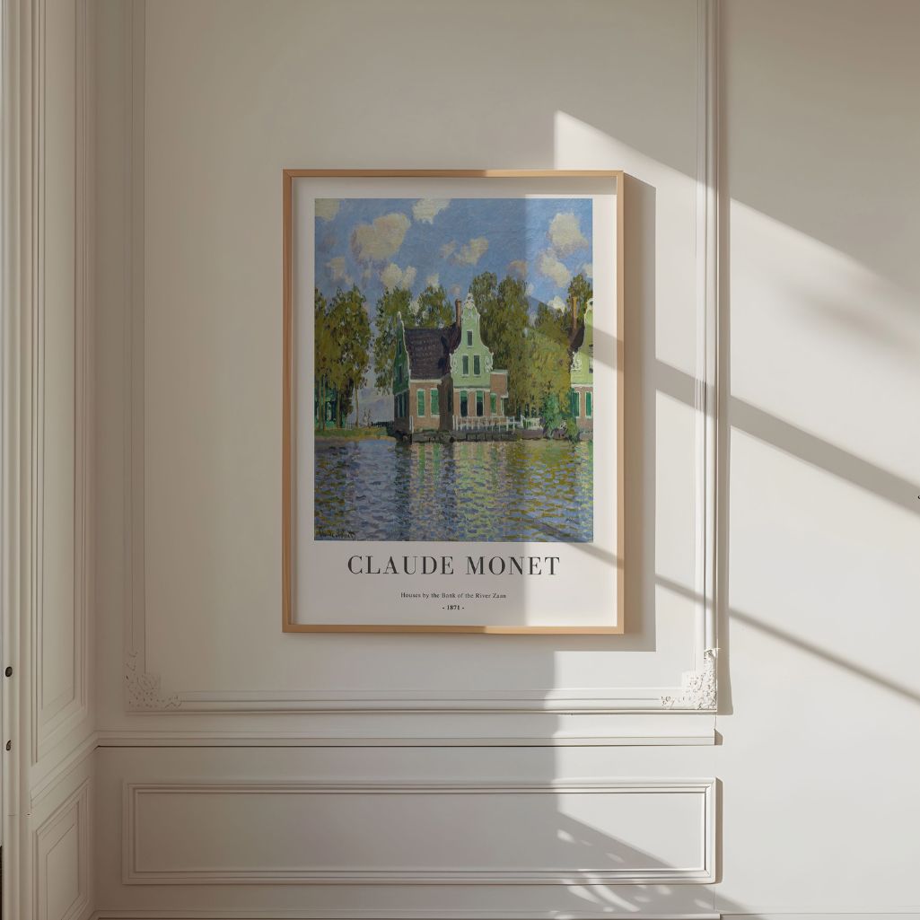 Claude Monet – Domy nad rzeką Zaan (1871) Plakat