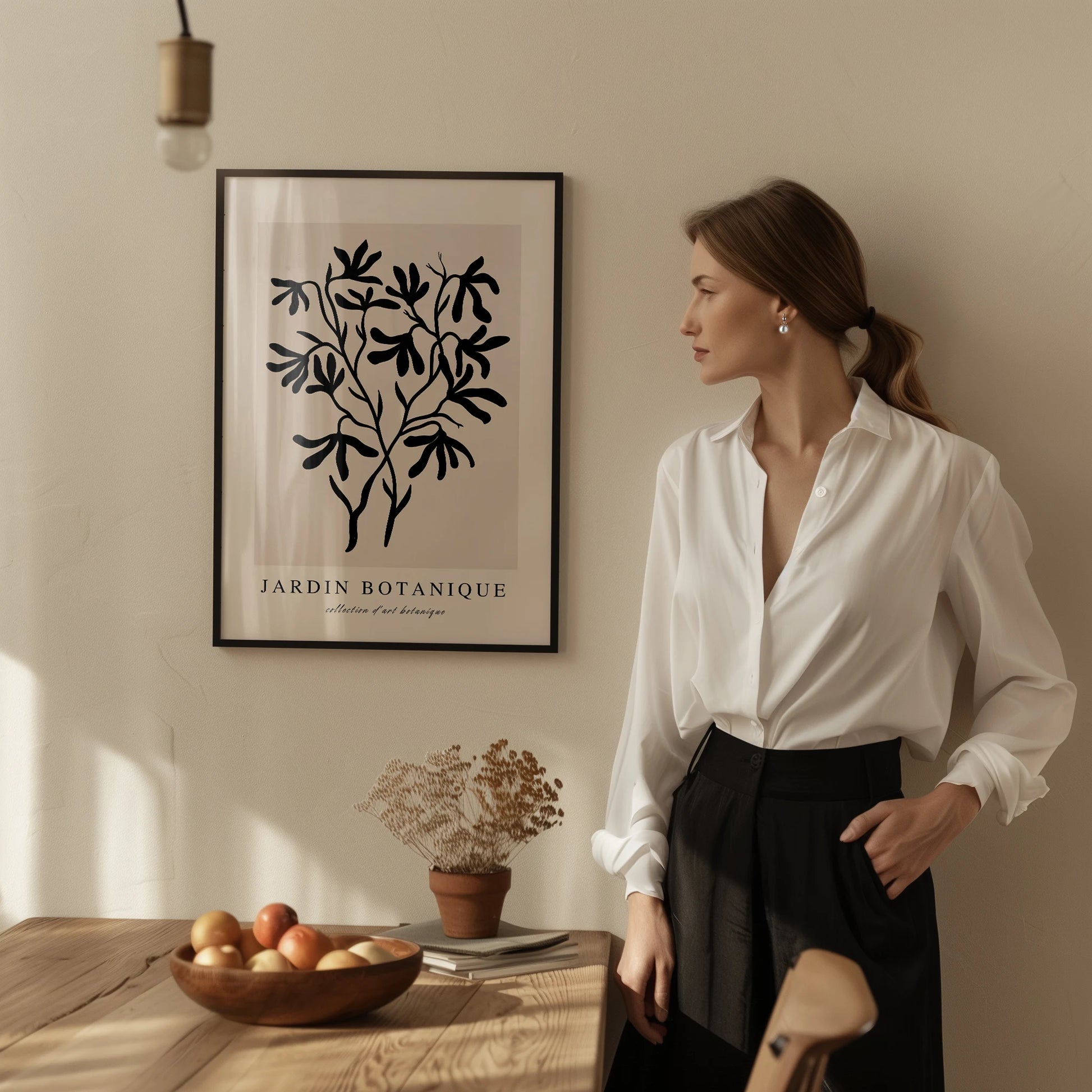Black Botanical Branch Poster