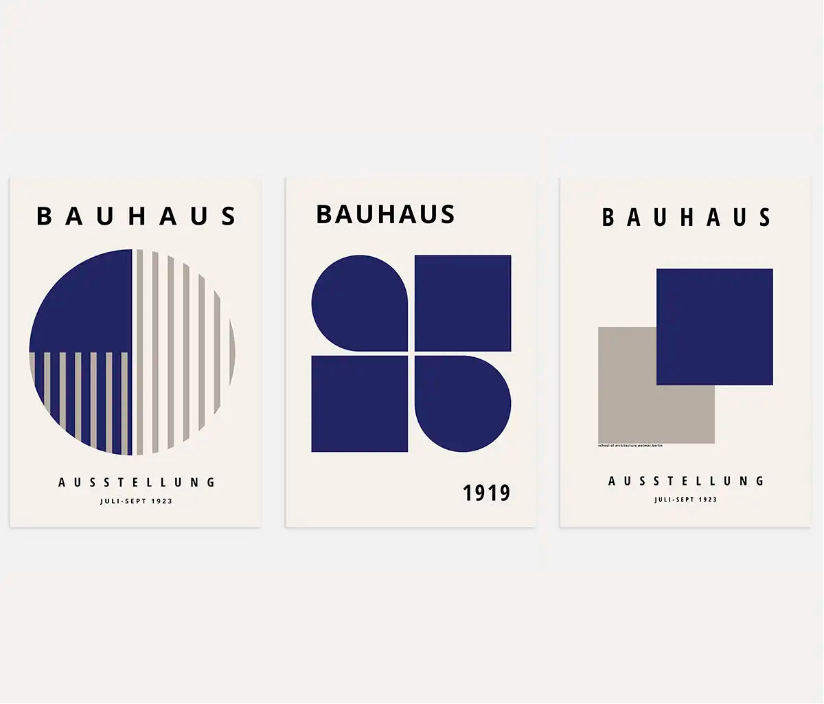 Bauhaus Weimar Color Relation Set of 3 Posters