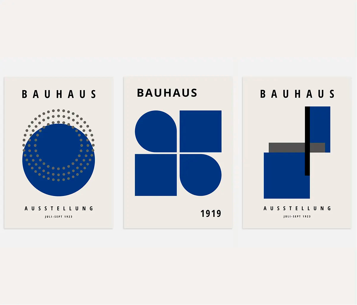 Bauhaus Weimar Navy Pulse Set of 3 Posters