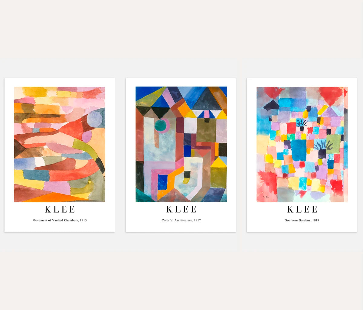 Paul Klee Color & Architecture – Set of 3 Posters
