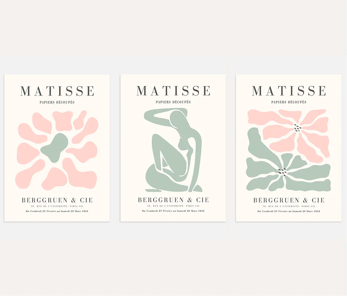 Henri Matisse Green Pink Balance Set of 3 Posters