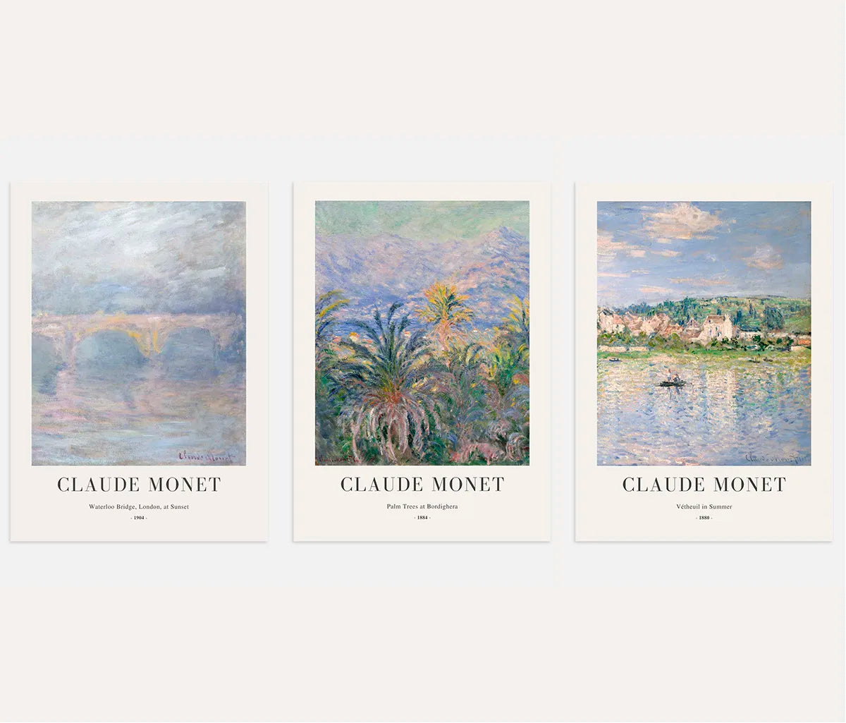 Claude Monet Landscapes – Set of 3 Posters