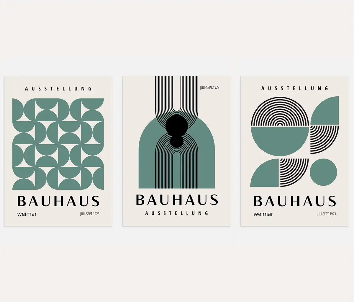 Segments Composition Bauhaus Poster Set of 3