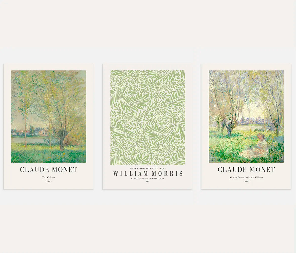 Claude Monet i William Morris – Zestaw 3 plakatów