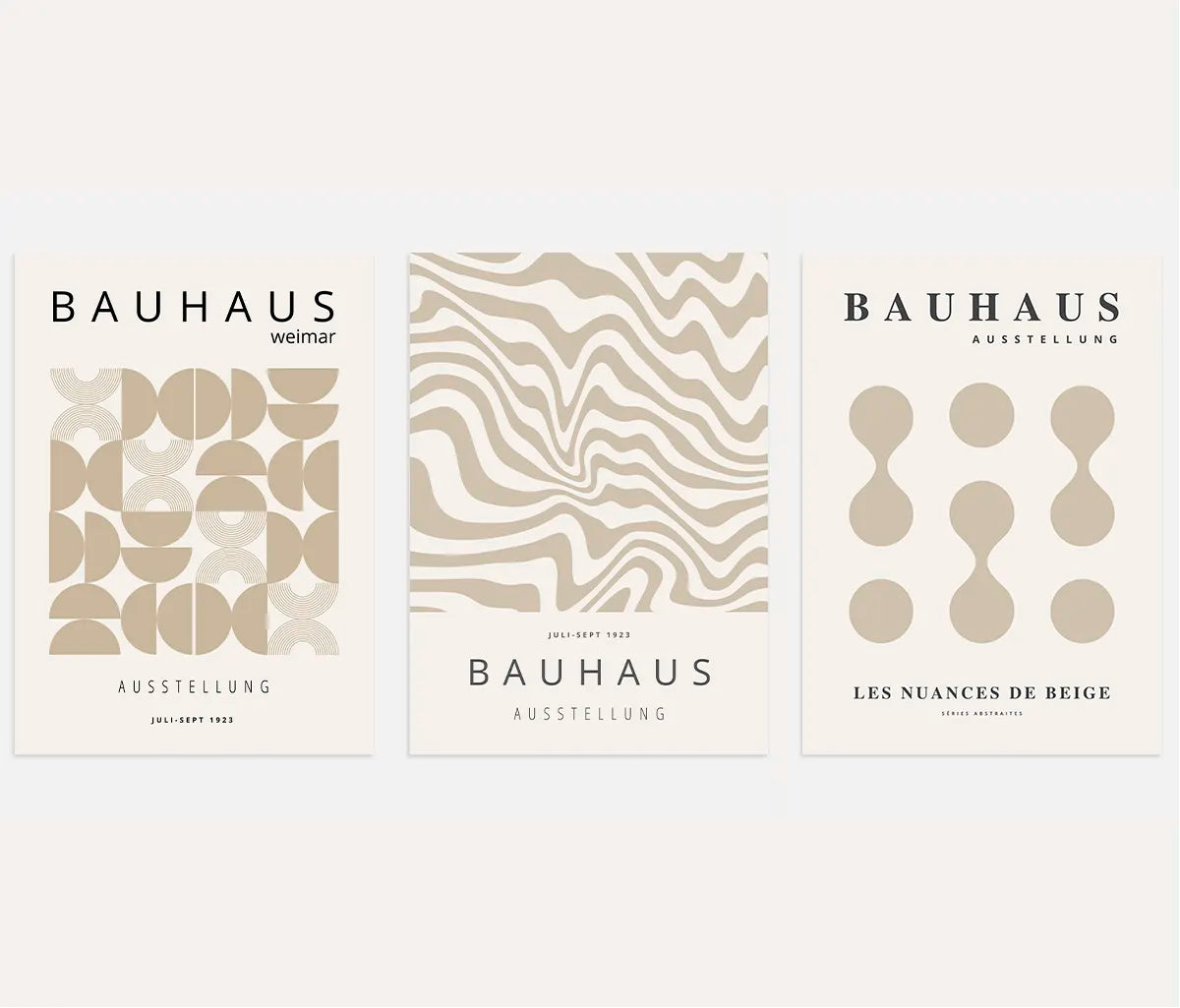 Bauhaus Soft Abstraction Weimar Set of 3 Posters