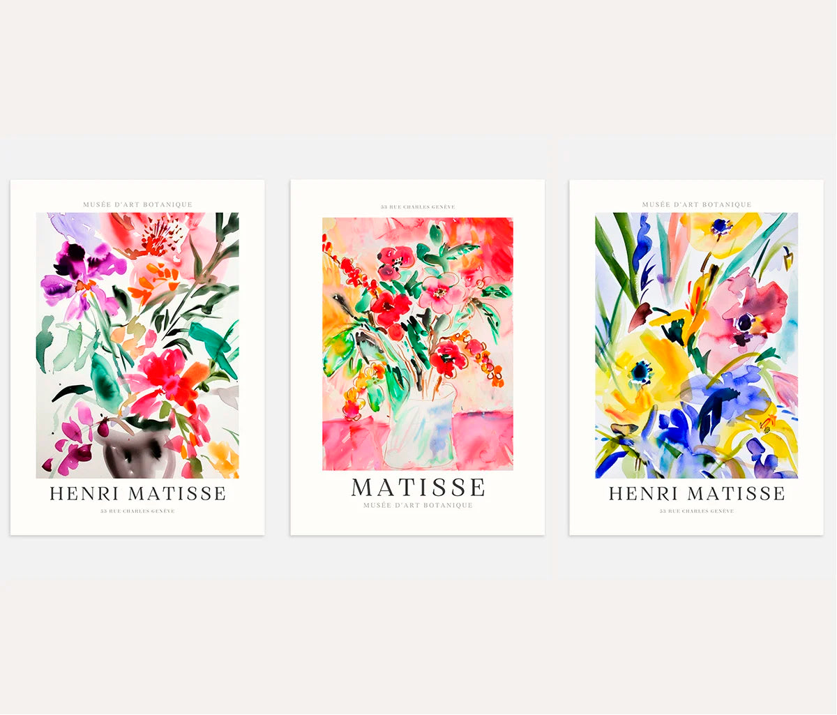 Henri Matisse Bright Botanical Garden Set of 3 Posters