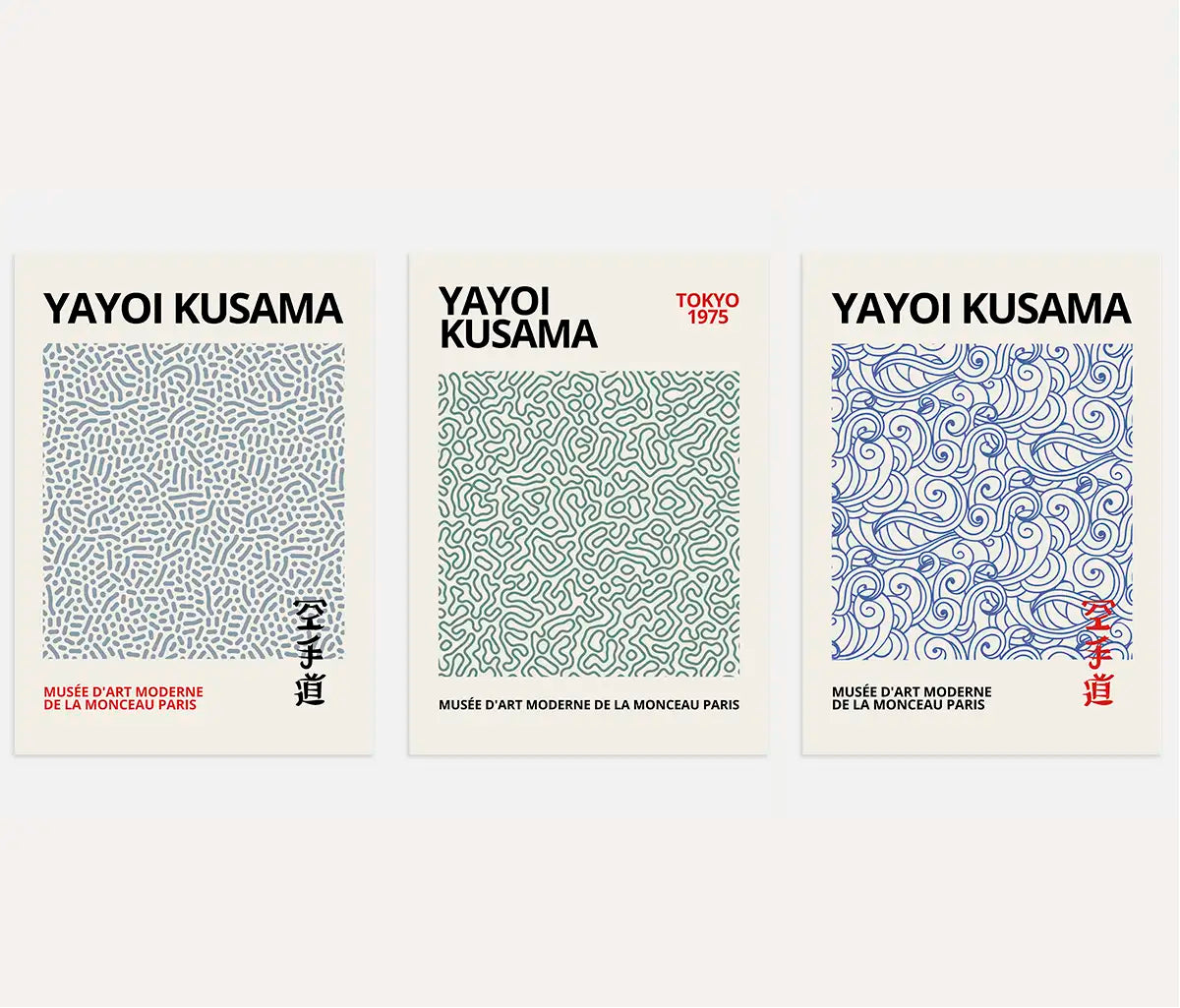 Organic Japanese Pattern Art Prints – Minimal Abstract Set of 3