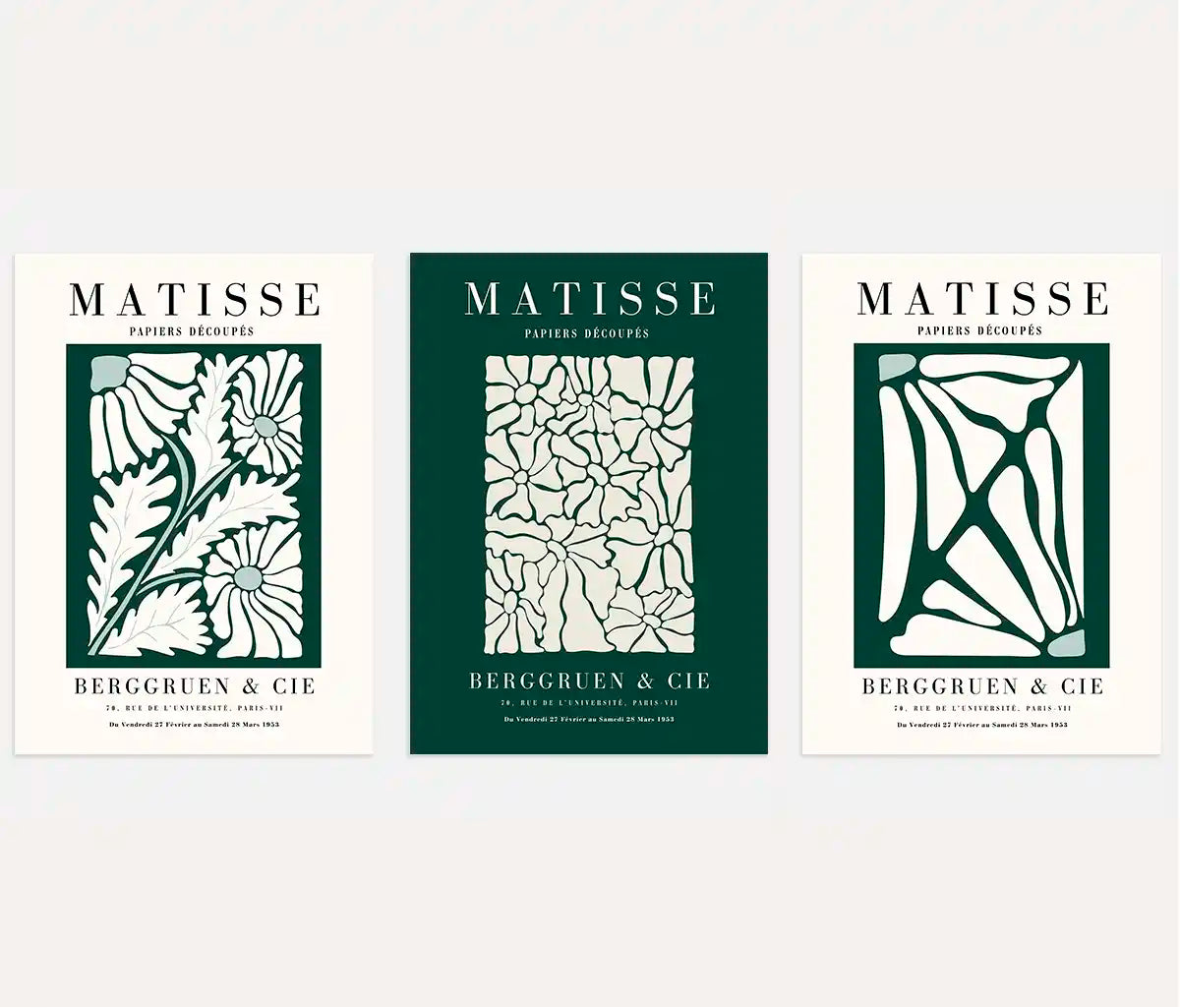 Matisse Botanical Flowers – Set of 3 Posters