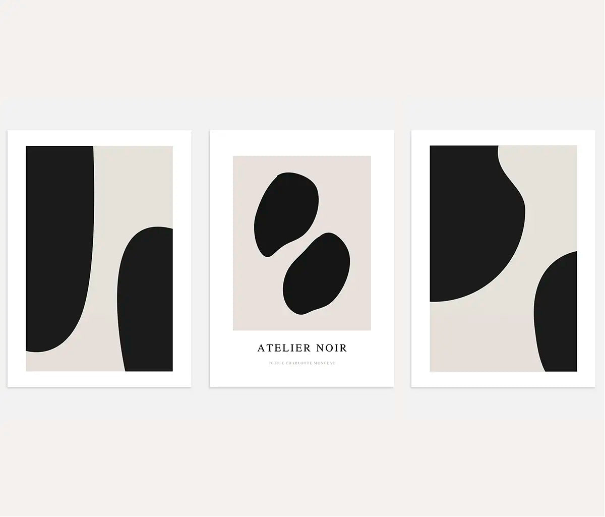 Atelier Noir – Set of 3 Abstract Posters