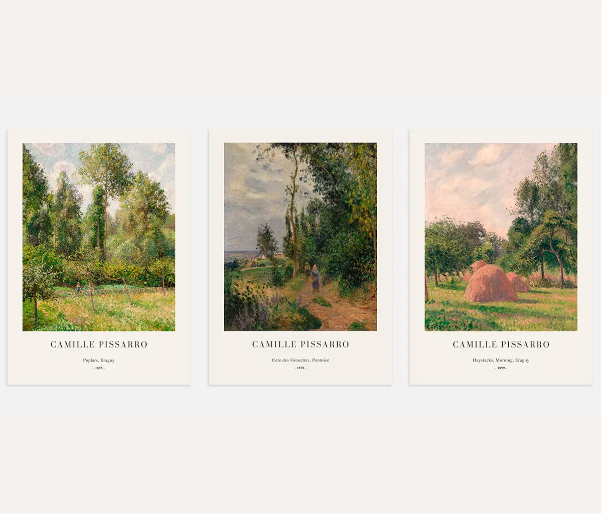 Camille Pissarro French Landscapes – Set of 3 Posters