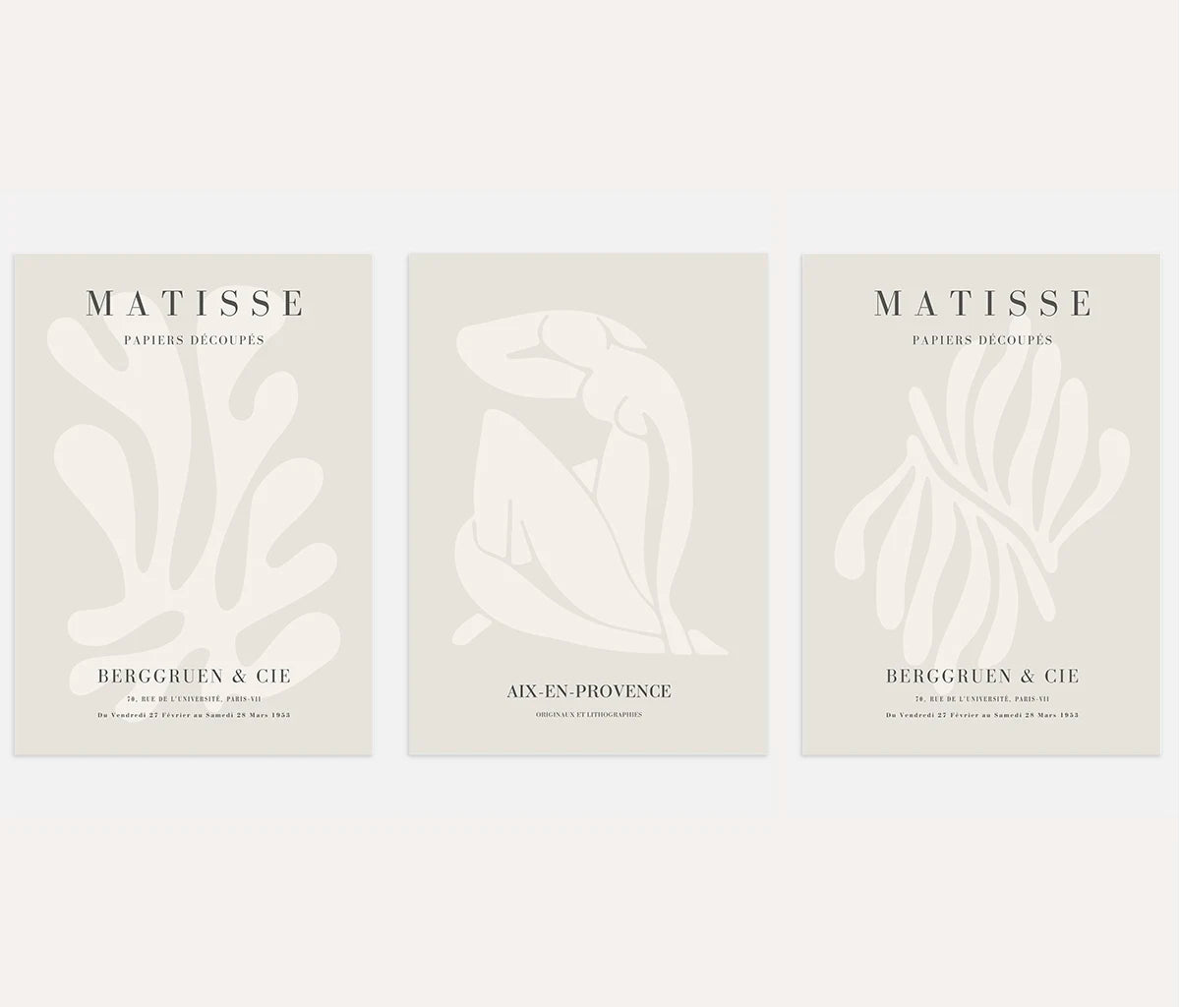 Henri Matisse Soft Organic Forms – Set of 3 Posters