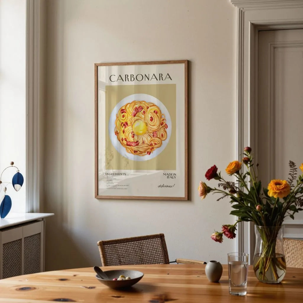 Plakat Makaron Carbonara ilustracja