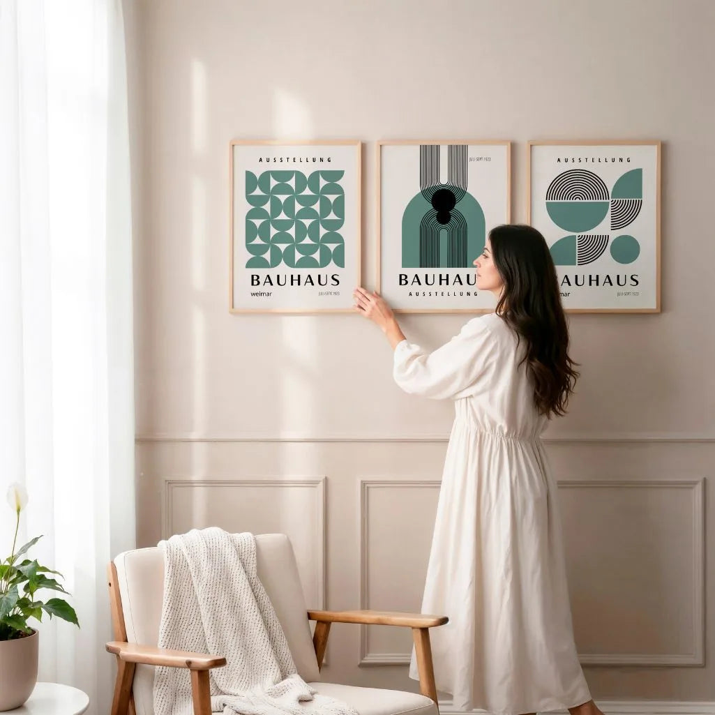 Segments Composition Bauhaus Poster Set of 3