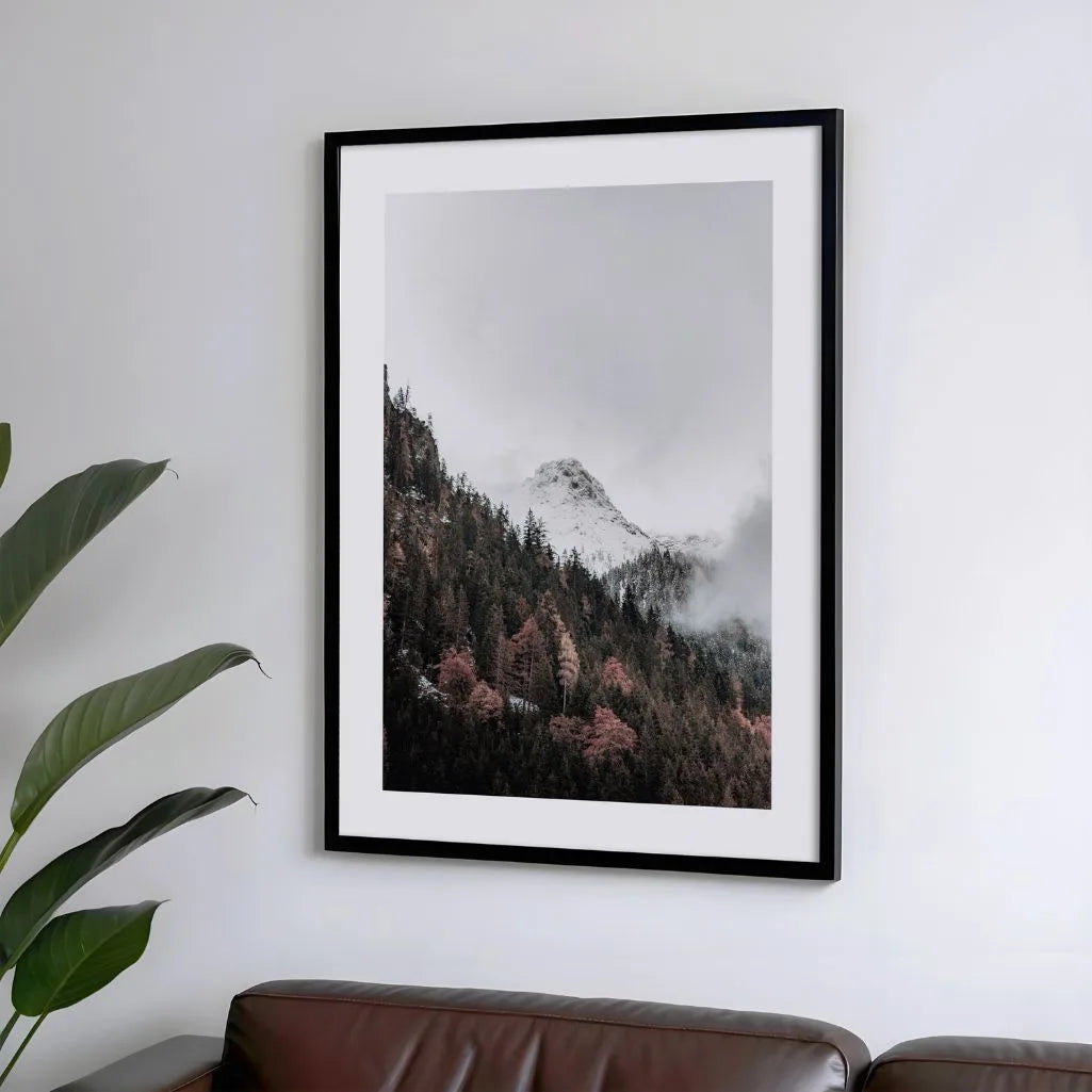 Mountain Peak in Mist Poster