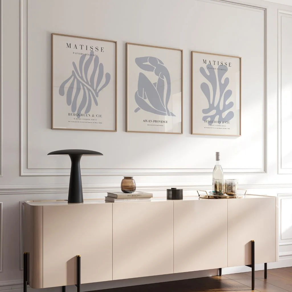 Plakaty Henri Matisse – Zestaw 3 Sztuki „Blue Nu &amp; Organic Forms”