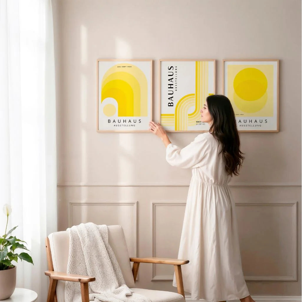 Luminous Bauhaus Rhythm Poster Set of 3