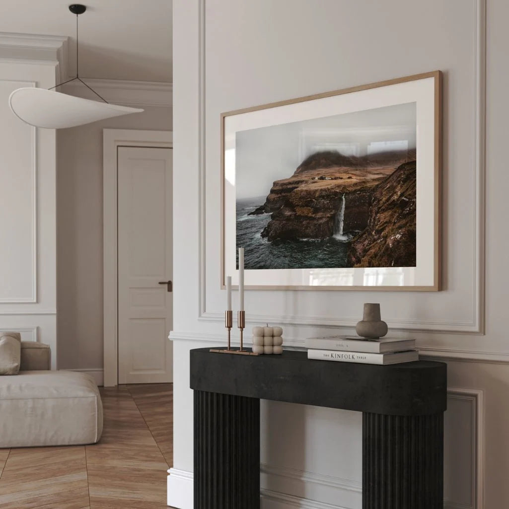 Coastal Cliff Waterfall Poster