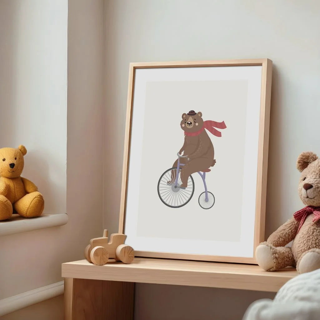 Bear On A Bicycle Poster