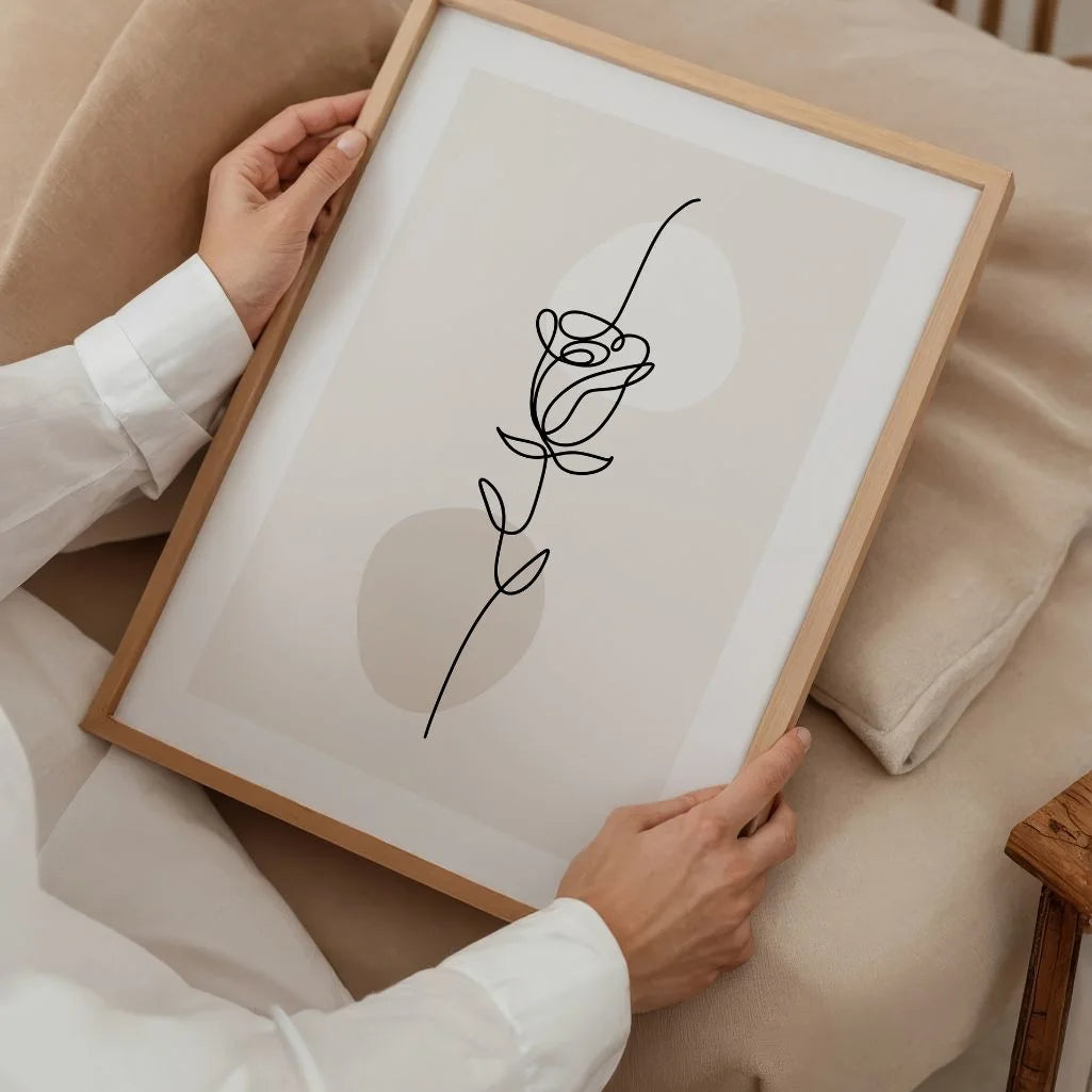 Rose Line Art Poster