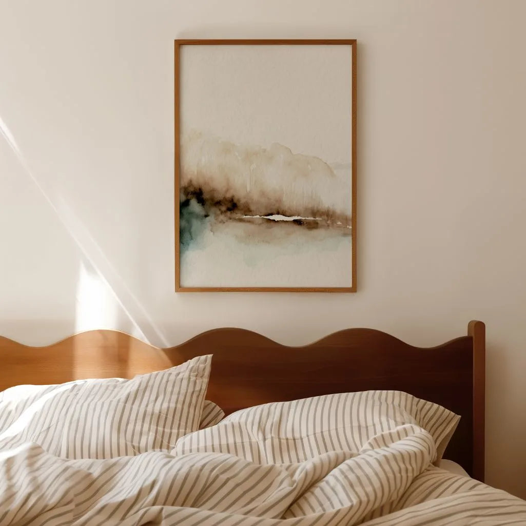 Beige Watercolour Abstract Poster