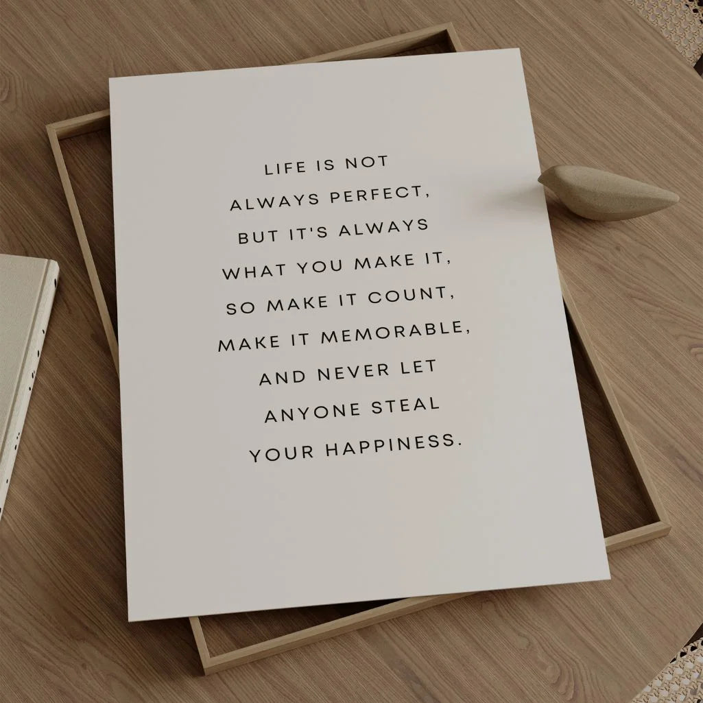 Plakat Życie nie zawsze jest idealne