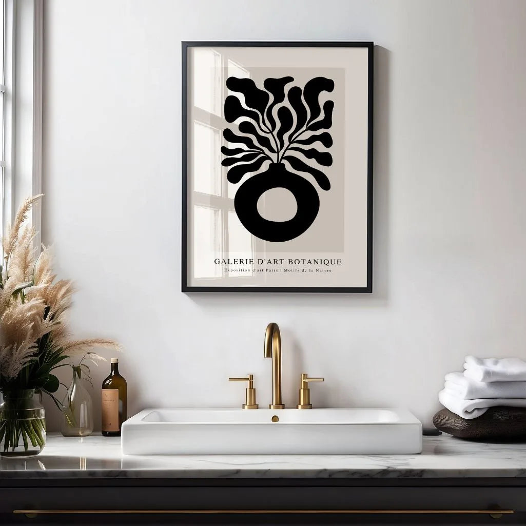 Abstract Plant in Vase Poster