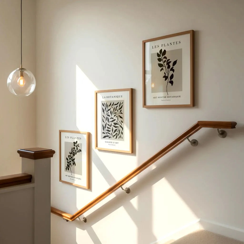 Black Botanical Silhouette Prints – Minimal Neutral Set of 3