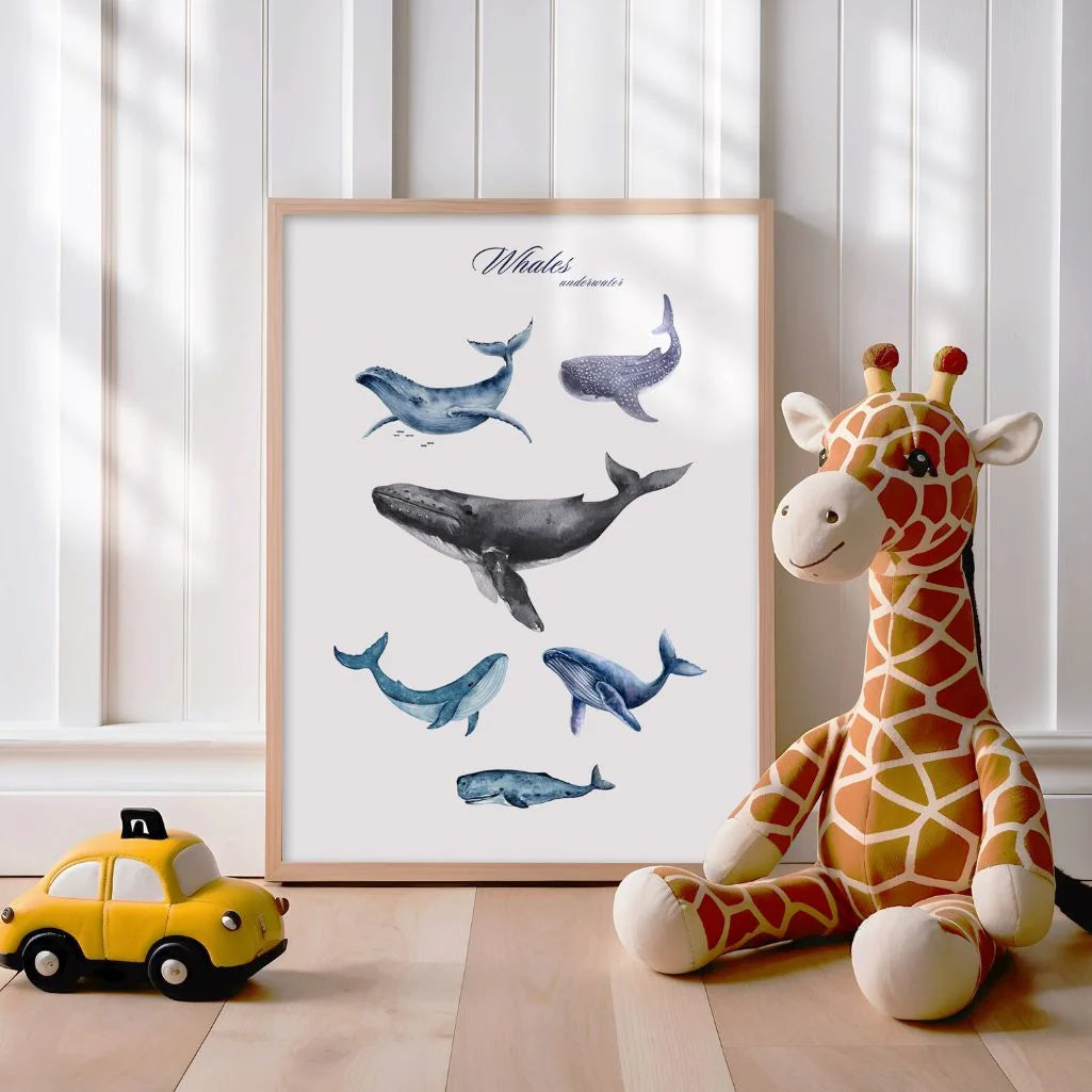 Underwater Whales Poster