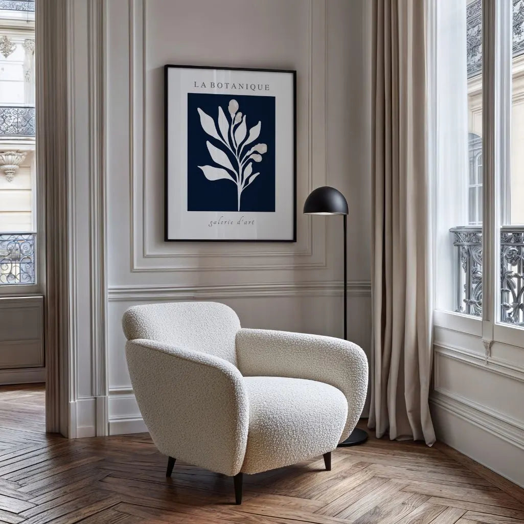 Navy Botanique Minimalism Poster