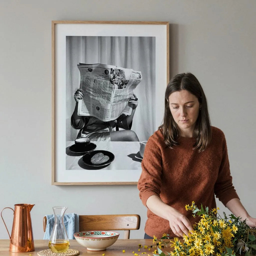 Morning with Newspaper Poster